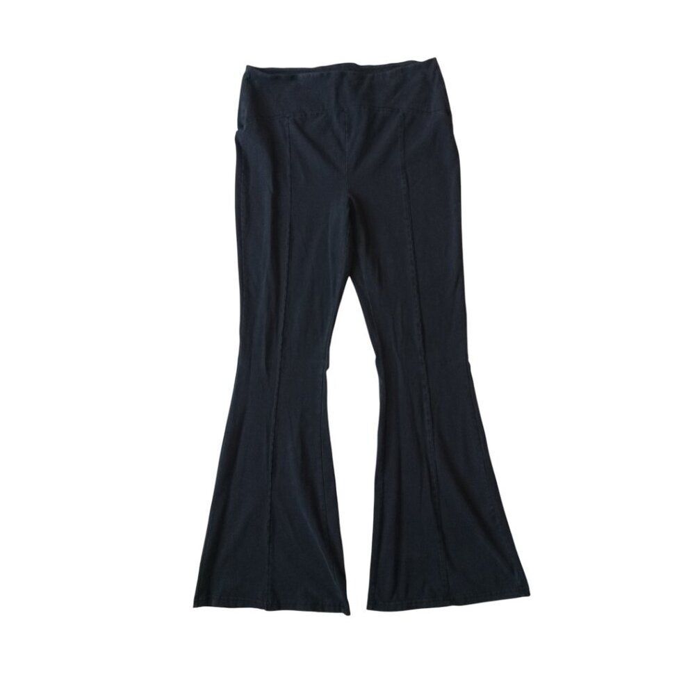 Fashion Nova Need Me Mineral Wash Black High Waisted Full Length Flare Pants XL
